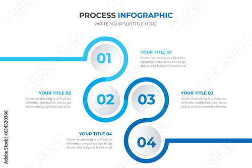 Timeline infographic with Modern presentation template with 4 step for business process. vector 