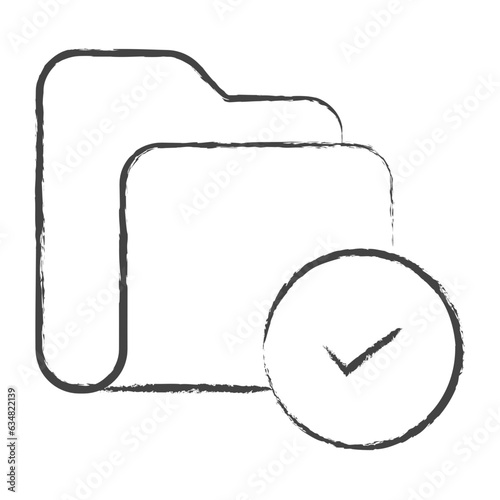 Hand drawn select folder illustration icon