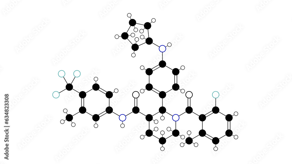 avacopan molecule, structural chemical formula, ball-and-stick model, isolated image complement inhibitors avacopan molecule, structural chemical formula, ball-and-stick model, isolated image complement inhibitors