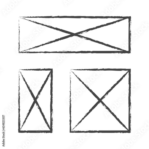 Hand drawn wireframe illustration icon