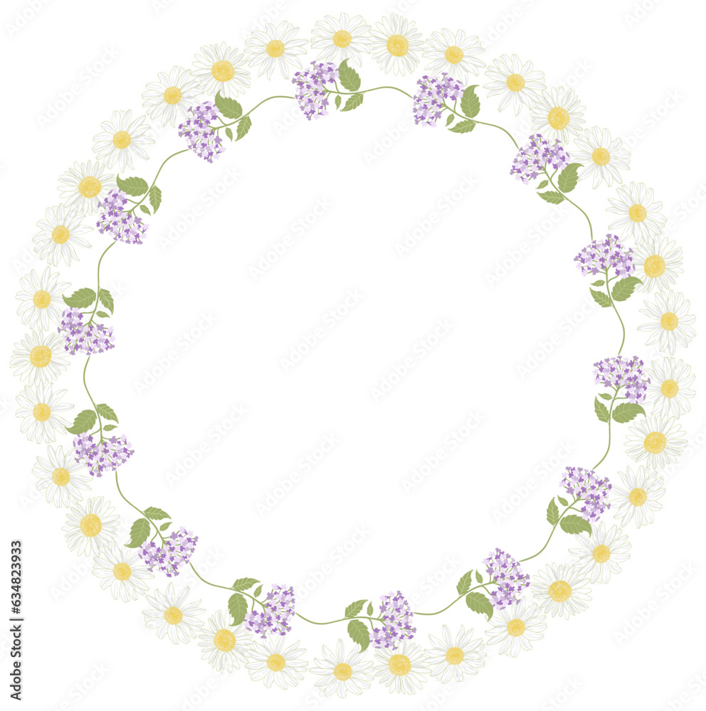 Wild Flower Wreath with Daises and Hydrangeas Wild Flower Wreath with Daises and Hydrangeas