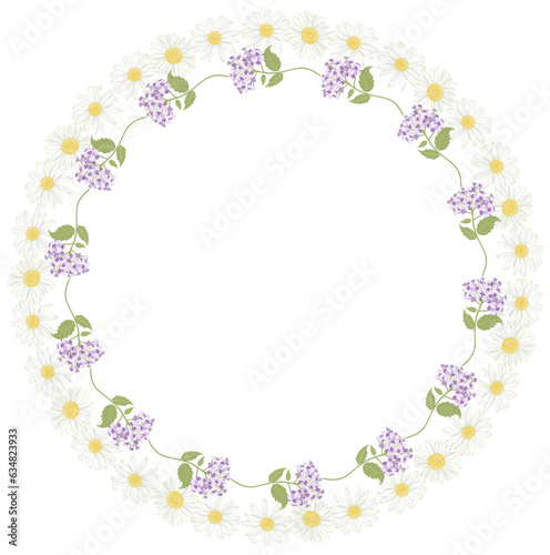 Wild Flower Wreath with Daises and Hydrangeas 