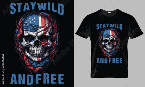 Stay wild and free typography t-shirt vector design