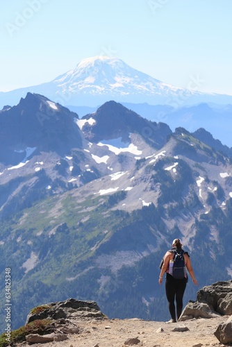 Mt Rainier National Park vista with distant summit