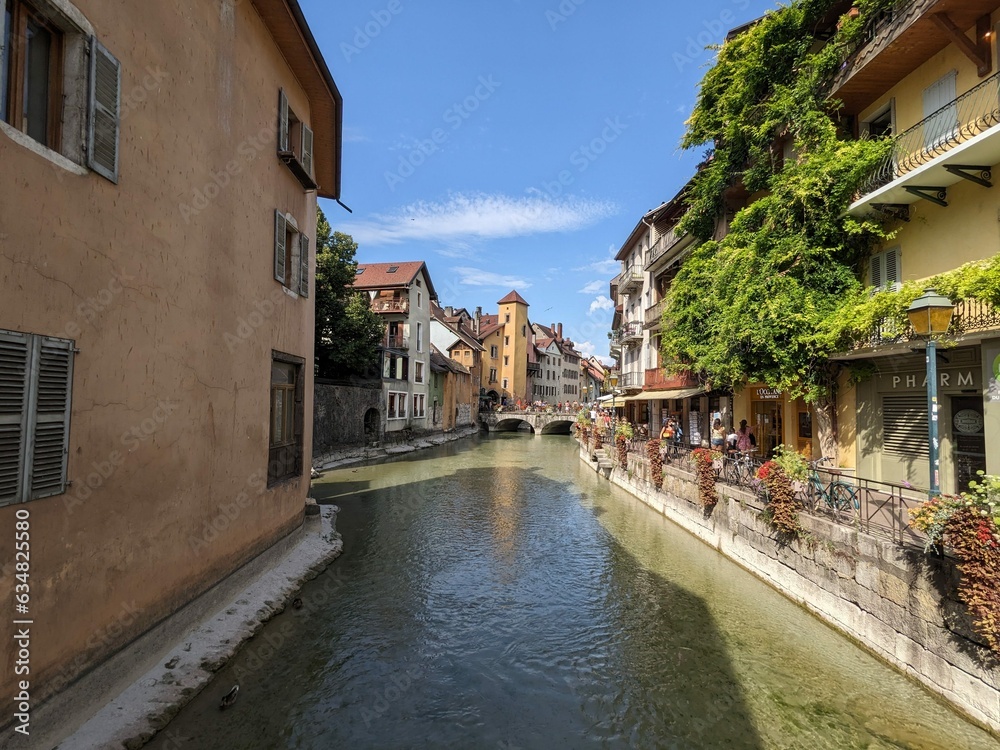 Overview of Annecy's canals, France - August 2023