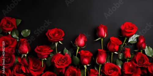 Natural red roses background.