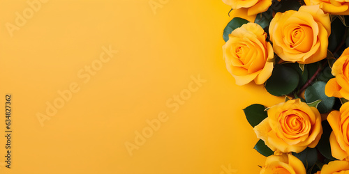 Natural yellow roses background.