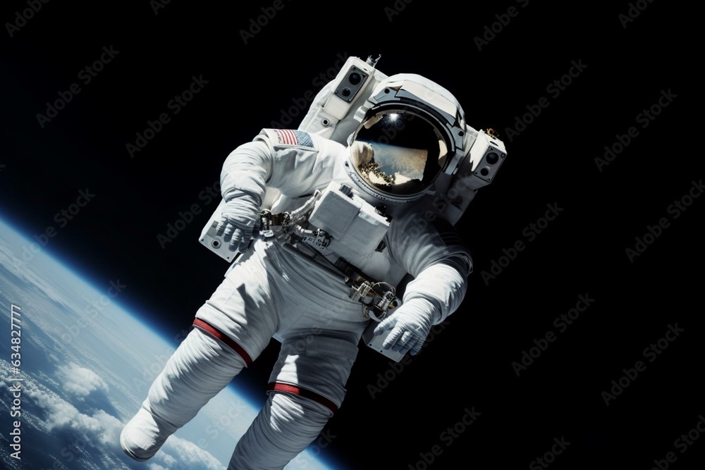 Astronaut in space, weightless. Generative AI