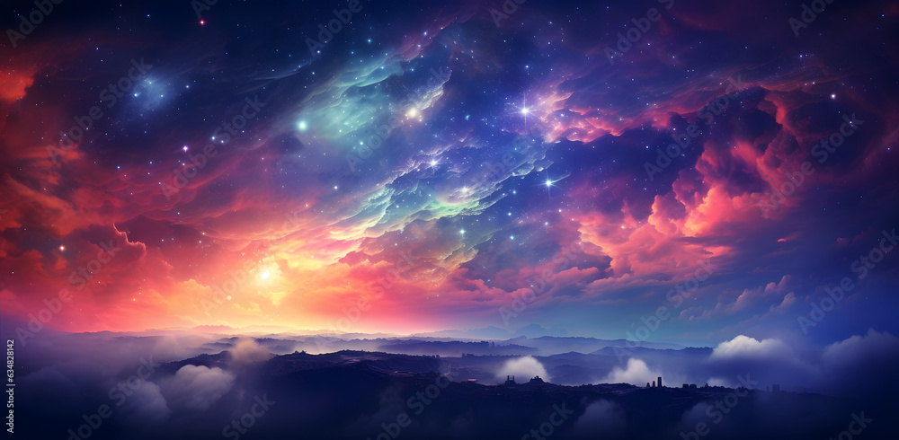 Galaxy Stars, Clouds, Nebula, in the Style of Psychedelic Dreamscapes Galaxy Stars, Clouds, Nebula, in the Style of Psychedelic Dreamscapes