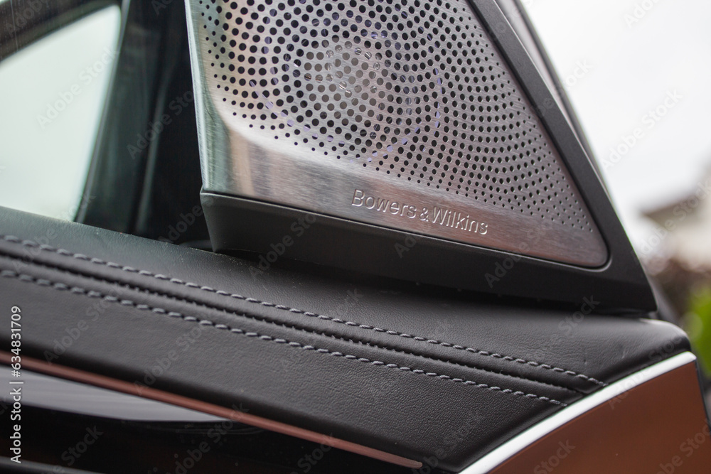 interior of a car BMW M5 F90 Bowers Wilkins Speakers premium sound ...