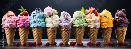 "Unleash the Flavors of Summer: A Mesmerizing Symphony of Ice Cream Cones! Generative AI