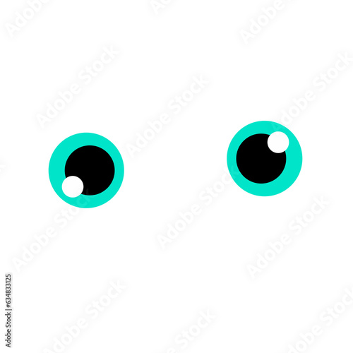 Cartoon Eyes Expression on a Transparent Background