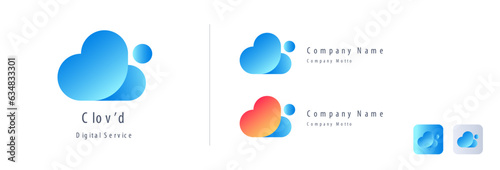 cloud icon - cloud style logo design with web button look and styling. Cloud and love logo. cloud concept combined with love