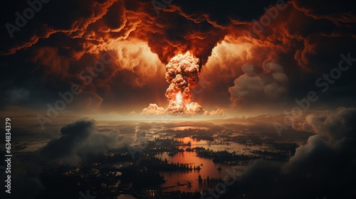 Fotografie, Tablou Nuclear explosion day or night