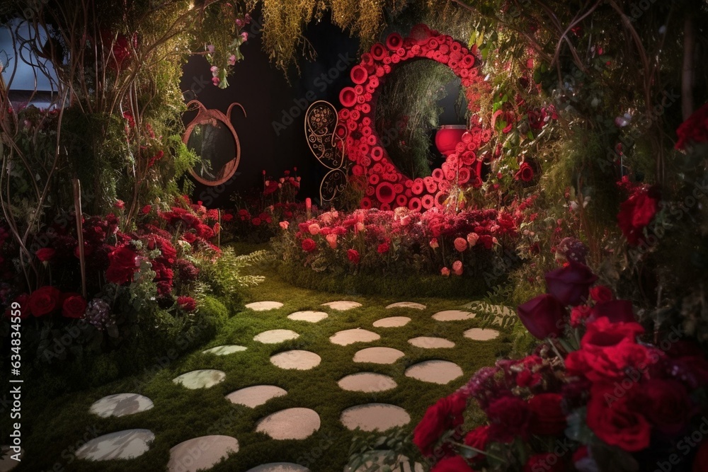 Fantasy garden inspired by the Queen of Hearts from Alice in Wonderland ...