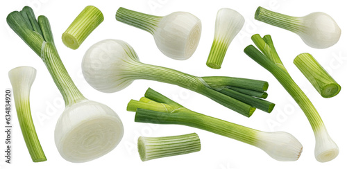 Φωτογραφία Green onion isolated on white background with clipping path