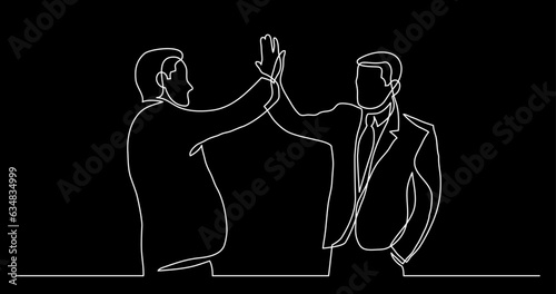 continuous line drawing vector illustration with FULLY EDITABLE STROKE of close friends together as a concept of team family friends and togetherness
