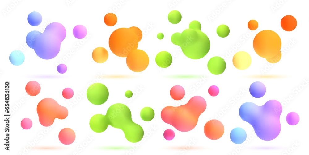 3d abstract blobs set. 3d abstract blobs set.