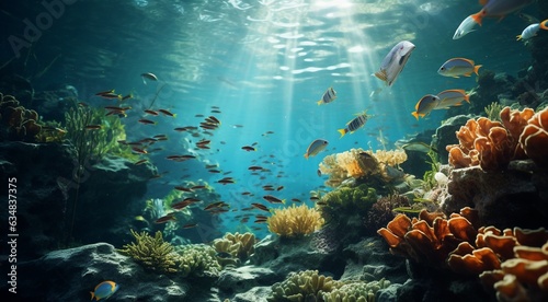 tropical fish in the ocean, fish in the sea, underwater life © Gegham