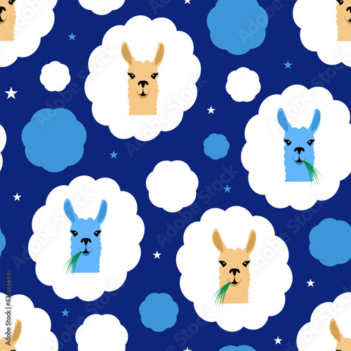 Cute llamas surface pattern. Nursery digital paper