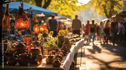 A lively open-air market filled with stalls, antique tables, art and knick-knacks. © Татьяна Креминская