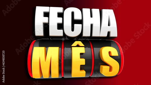 selo 3d ''fecha mês''
