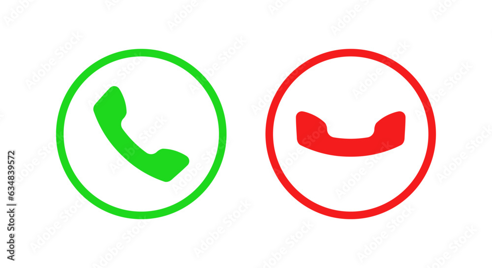 Accept Decline Call Green Red Round Icons Accept Decline Call Green Red Round Icons