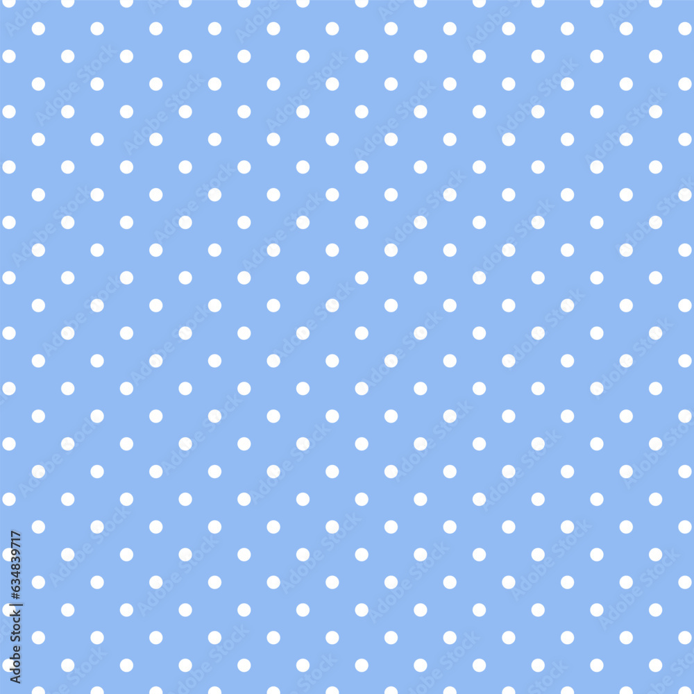 Cute Blue Polka Dot Seamless Pattern Vector Background