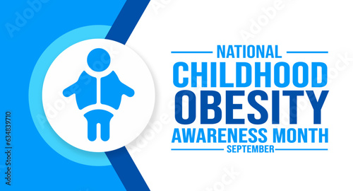 September is National Childhood Obesity Awareness Month background template. Holiday concept. background, banner, placard, card, and poster design template with text inscription and standard color.