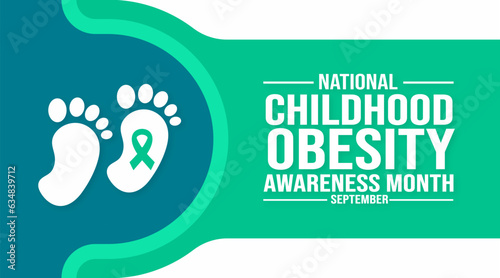 September is National Childhood Obesity Awareness Month background template. Holiday concept. background, banner, placard, card, and poster design template with text inscription and standard color.