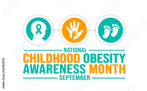 September is National Childhood Obesity Awareness Month background template. Holiday concept. background, banner, placard, card, and poster design template with text inscription and standard color.