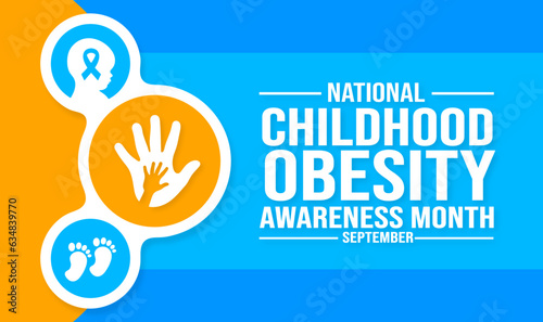 September is National Childhood Obesity Awareness Month background template. Holiday concept. background, banner, placard, card, and poster design template with text inscription and standard color.