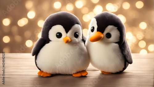 AI-Generative Design: Clumsy Penguin's Romantic Valentine Journey: Holding Heart & Love Letter, Wintery Antarctic Joy with Fluffy Baby, Iconic Cartoon for Children's Celebration on February 14