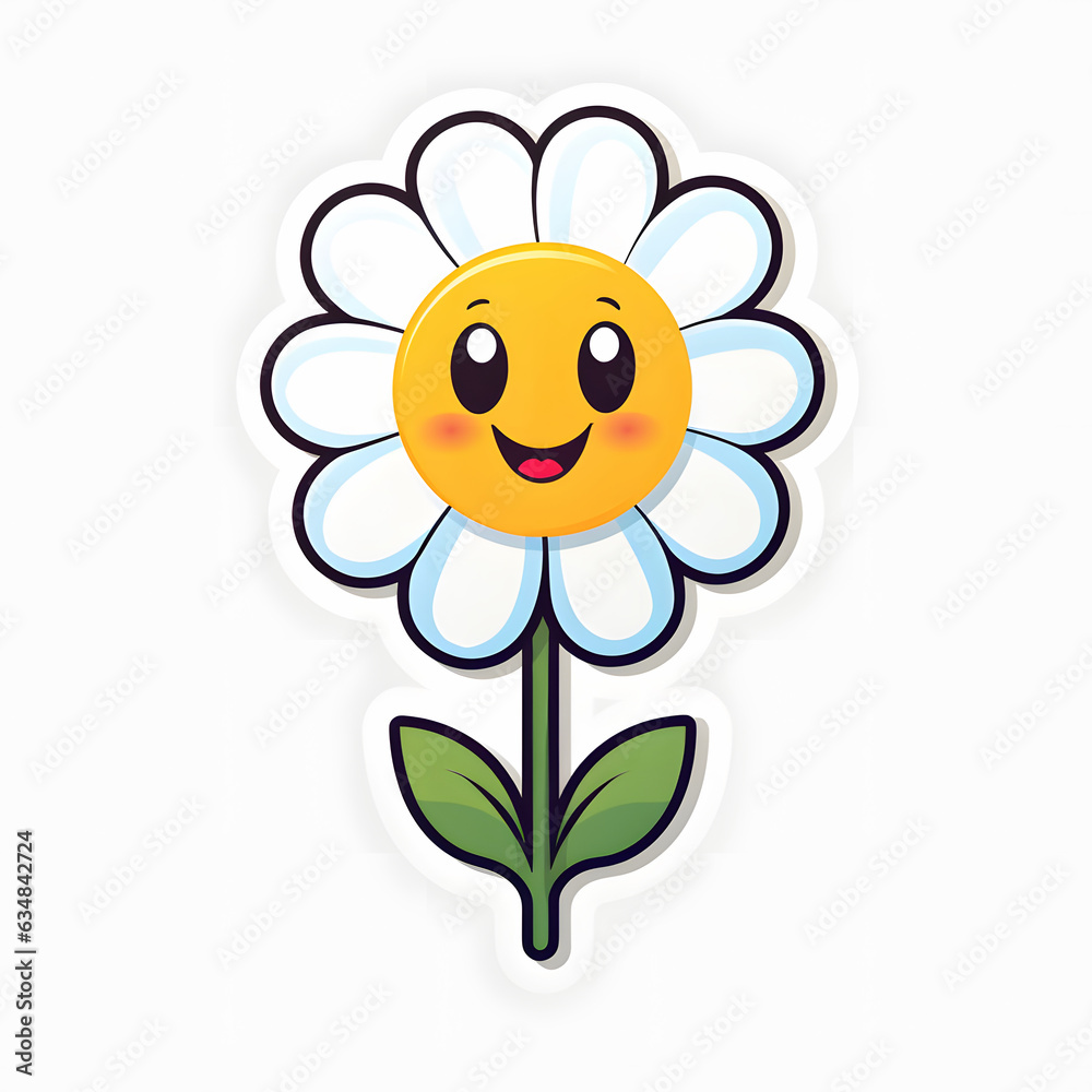 smiling flower cartoon on transparent background