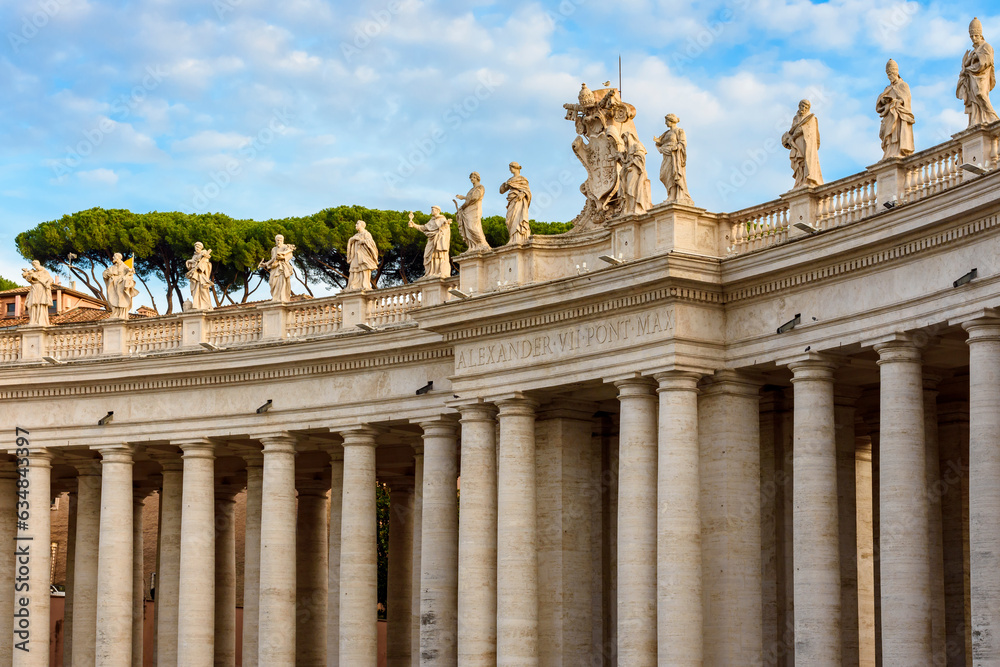 Statues of saints on colonnade of St. Peter's Basilica, Vatican