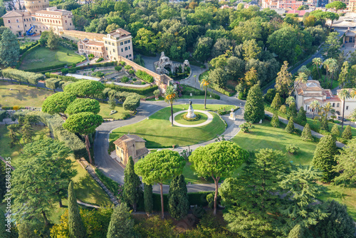 Photography Vatican gardens seen from top of St