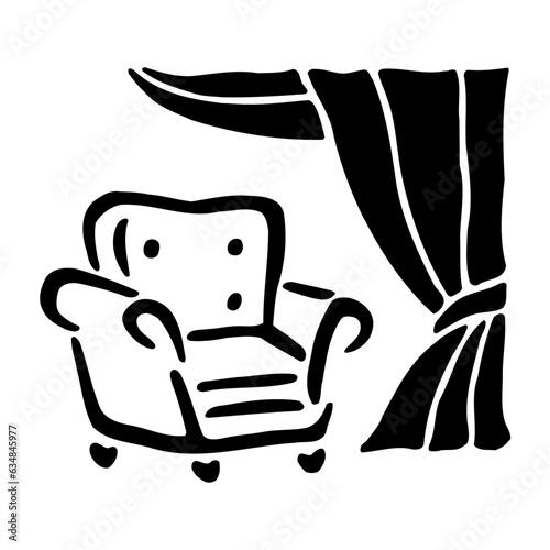 Chair with drape