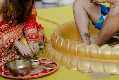 Indian Hindu wedding ritual sacred pooja photo