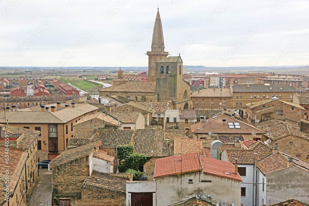 Olite Town from Palace of the Kings of Navarre of Olite, Spain