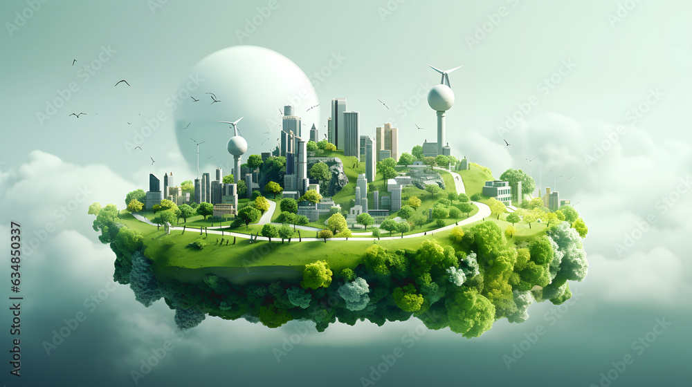 Le concept d'une ville verte. 