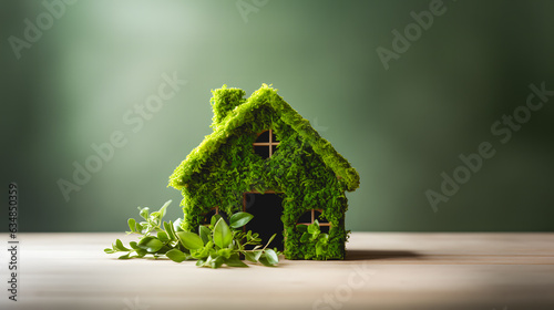 Le concept d'une maison 100% verte dans le cadre d'une rénovation pour améliorer le dpe.  photo