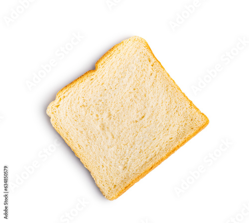 White sliced toast bread isolated on white background.