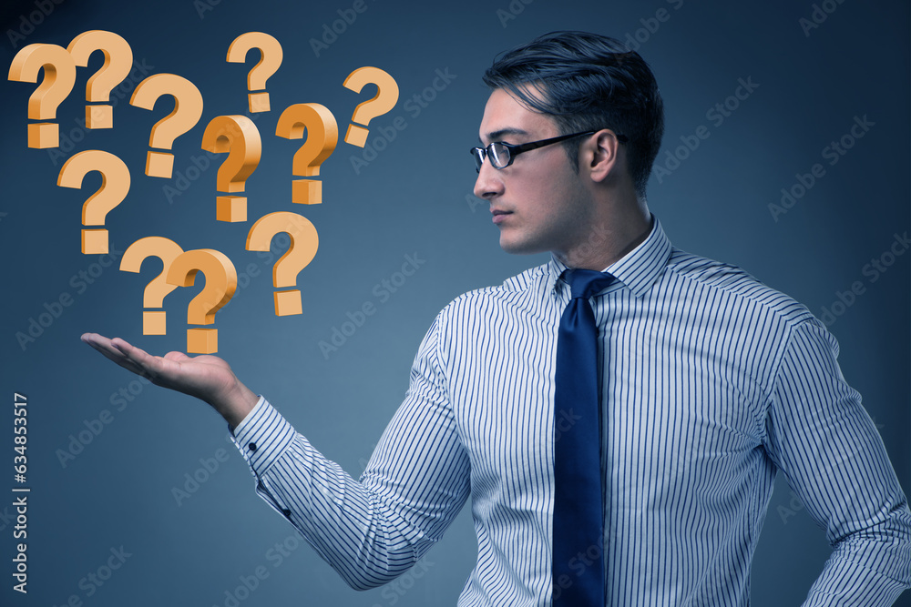 Concept of uncertainty with question mark Concept of uncertainty with question mark