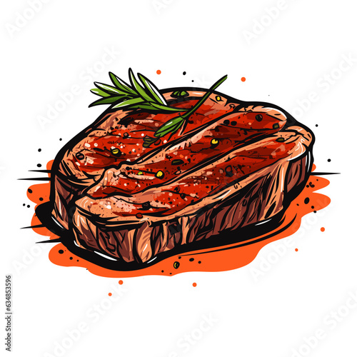 Vector steak isolated on white background, steak logo, steak icon, steak sticker