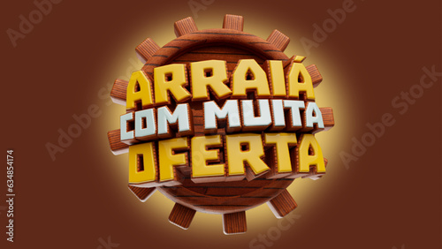 selo 3d ''arraiá com muita oferta''