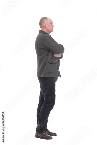 Mature man in casual clothes.isolated on a white background.