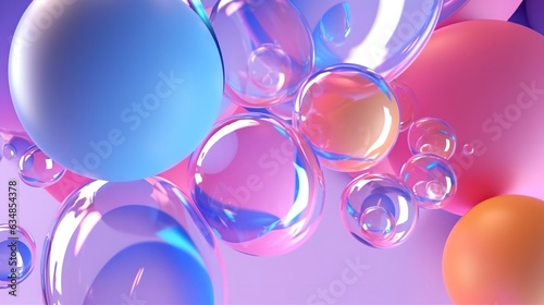 Beauty collagen skin serum and vitamin illustration, generative ai hyaluronic acid molecules abstract background