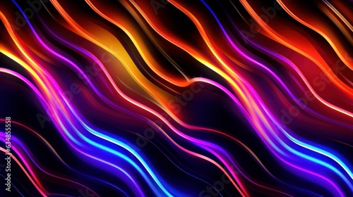 Neon Background with Neon Abstract Art. AI generated
