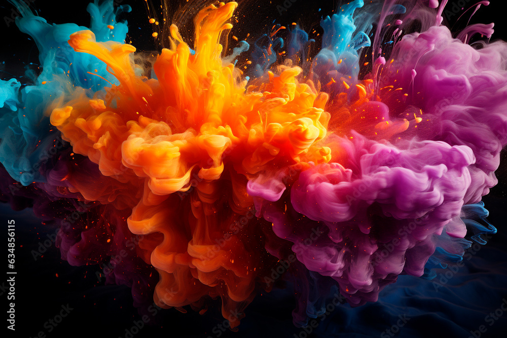 Obraz premium colorful paint on black background
