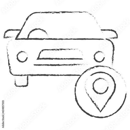 Hand drawn car navigate illustration icon